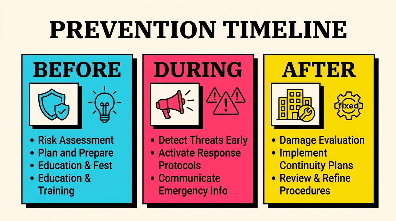 Failed Payment Prevention Timeline: Before, During, and After Payment prevention timeline showing before, during, and after charge phases for SaaS billing
