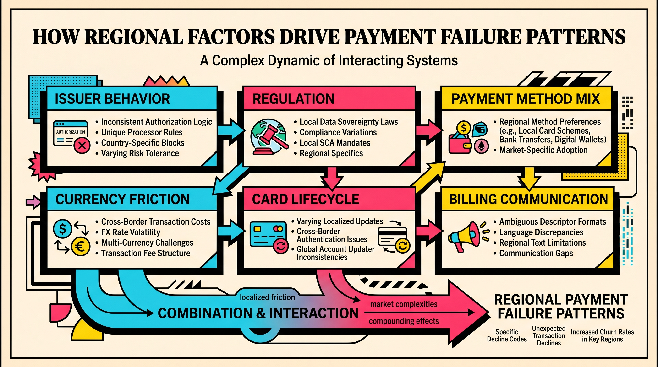 How issuer behavior, regulation, and payment mix create regional failure patterns
